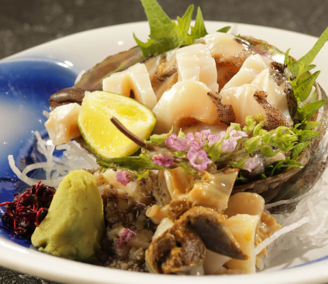 ホテル河内屋 あわびの「お造り」